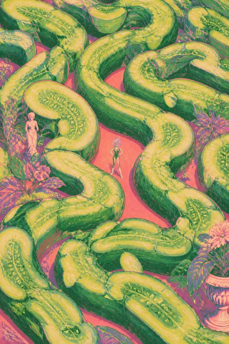Outtake, smashed cucumbers