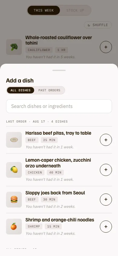 Adding a dish. Where the memory lives