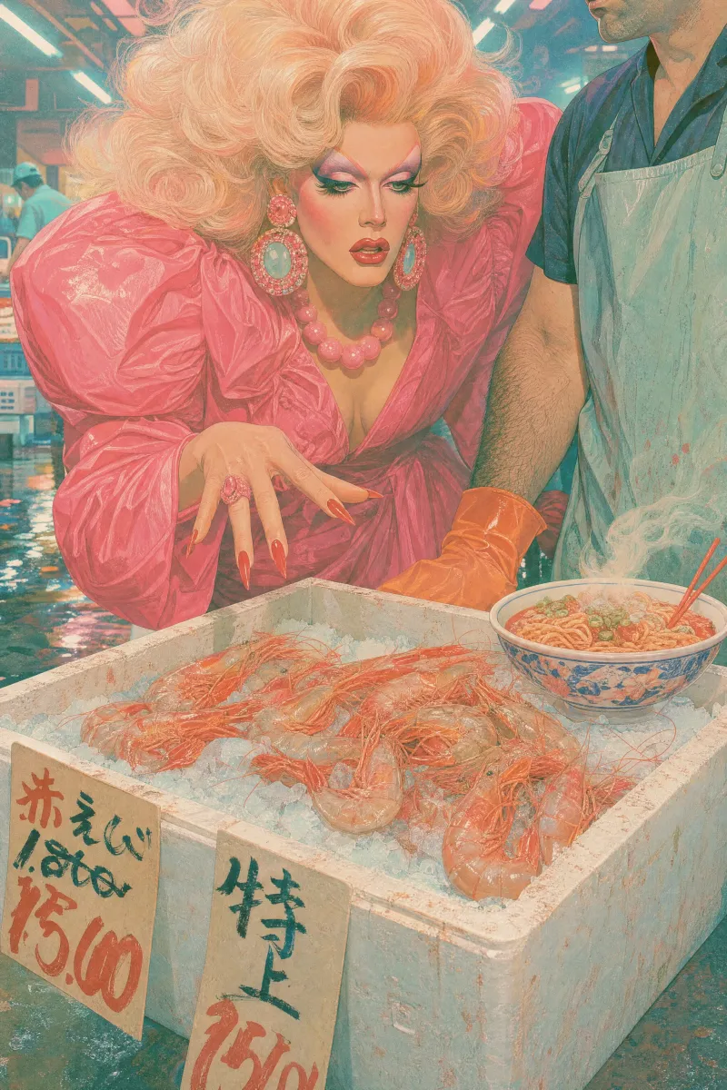 Shrimp and orange-chili noodles