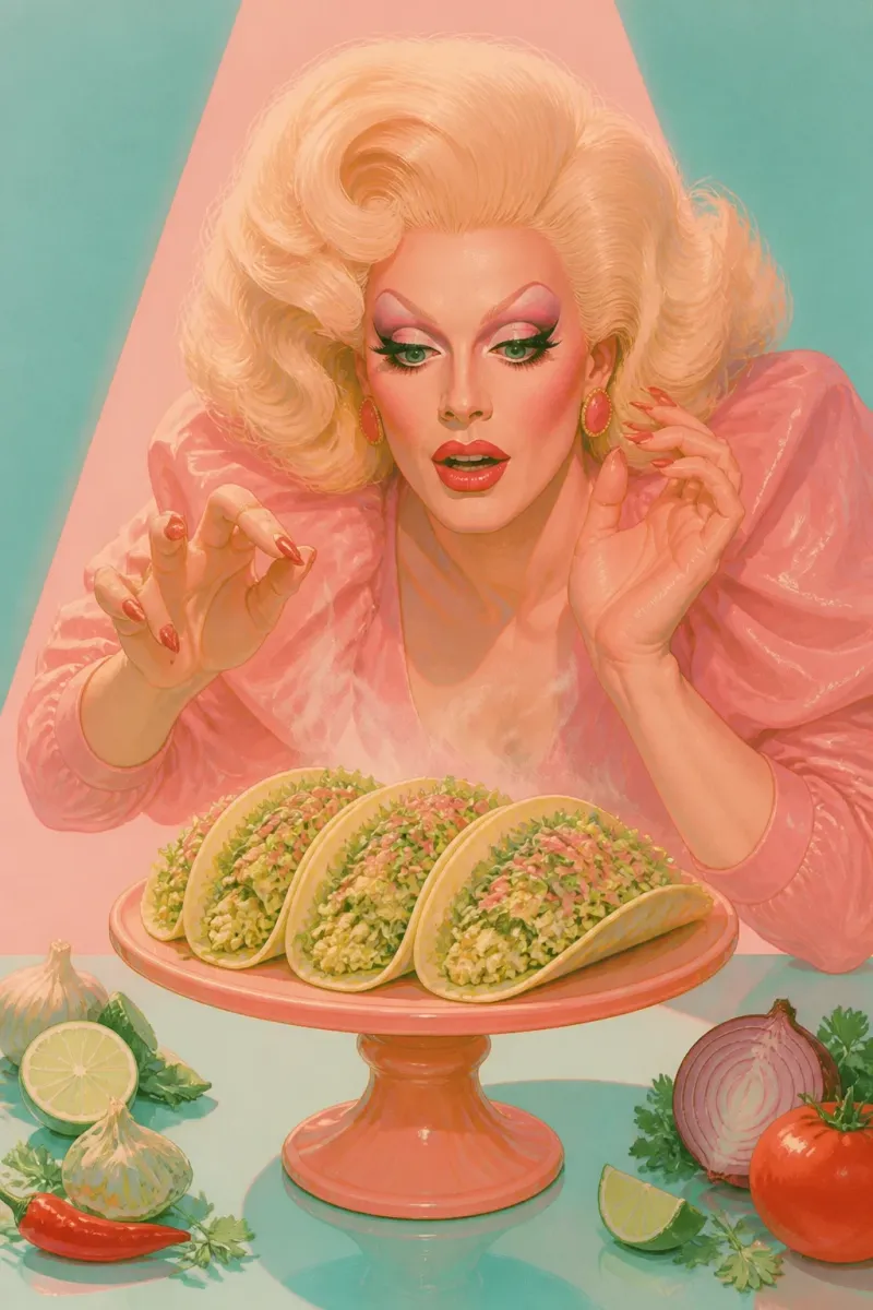 Outtake, leo mayas green chicken tacos