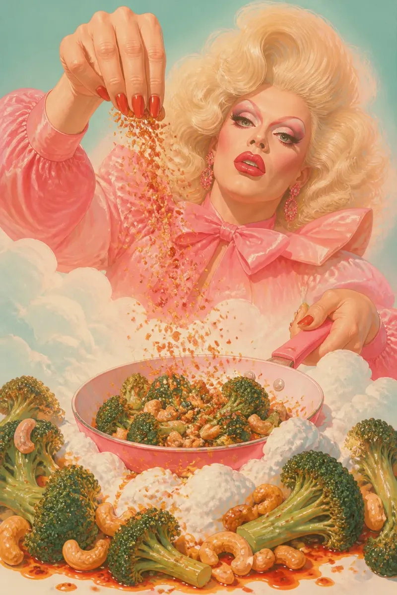 Outtake, broccoli whipped tofu