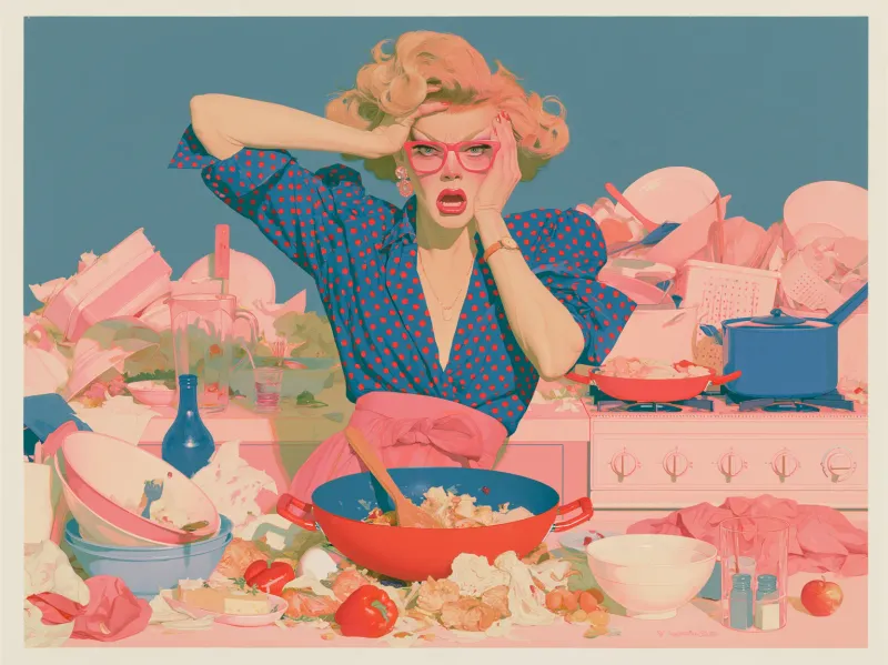 Norman Rockwell, 1980s kitchen