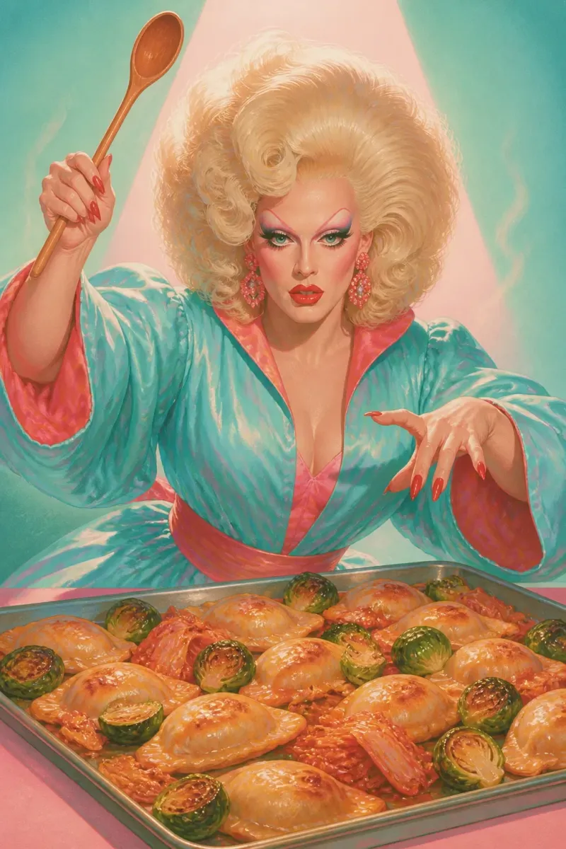 Outtake, sheet pan pierogies