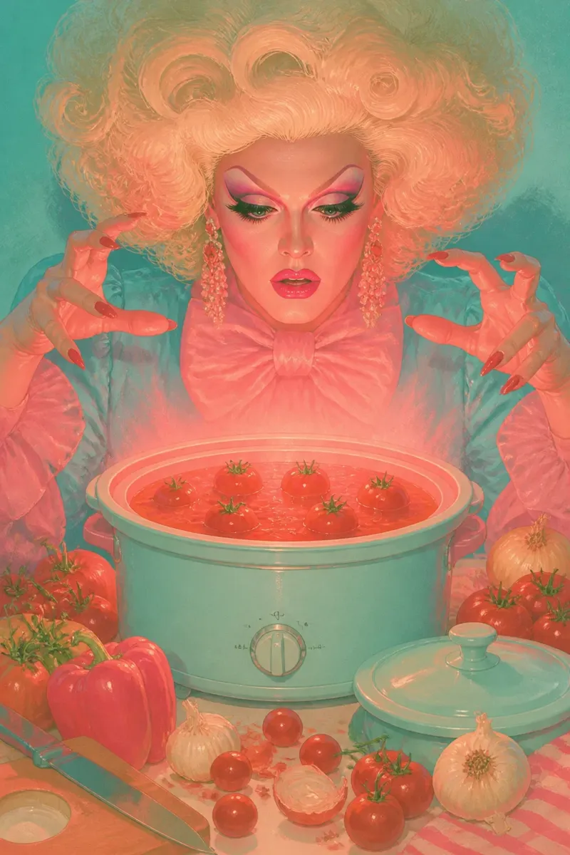 Outtake, gochujang chicken tomatoes